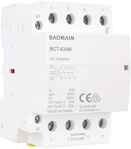 Contattore CA BAOMAIN 25A 4NO - 220V/240V, Montaggio DIN, VDE Approvato
