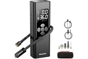 Morpilot Gonfleur Pneus Voiture Electrique sans Fil 9000mAh, Compresseur à Air Portatif avec Ecran LCD, 150PSI DC 12V Mini Pompe pour EV SUV Moto Vélo