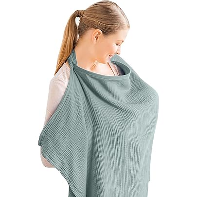 Copri Seno Allattamento In Cotone - Leggero, Traspirante, Telo Allattamento Al Seno - Foto 5