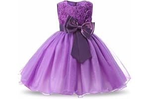Discoball Girl Dress Princess Party Clothing Holiday Girls Dresses, 3D Rose Flower, Bow Sequins Tulle Dress Up for Kids