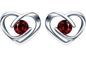 INFINIONLY Pendientes de Corazón para mujer y niña, Pendientes de plata 925, Pendientes corazón de circonitas, Aretes de diamantes brillante, Proceso de corte perfecto, elegante