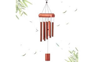 DONGDA Bambus Windspiel, 8 Rohre Windspiel Holz Glockenspiel Garten Windspiele für Draußen Hängend, Klangspiel zum Aufhängen Wind Chimes für Draußen Balkon & Garten, Gedenk-Geschenke (Natur)