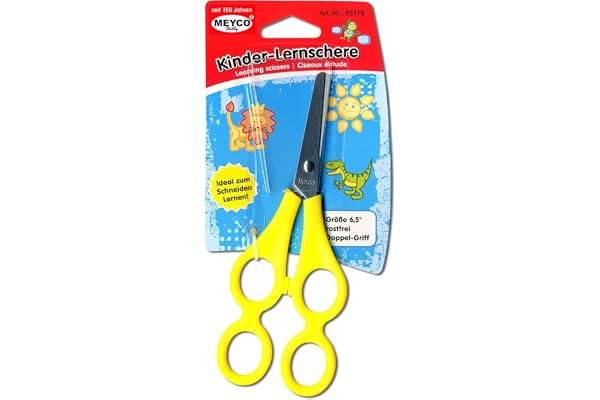 Meyercordt GmbH Ciseaux d'apprentissage pour enfants, Educatif, Argent, Jaune, Acier inoxydable