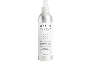 Clothes DoctorCrease Release Refreshing Clothing Spritz | Anti-Crease Wrinkle Smoothing Fabric Freshener Spray | Natural Fragrances | Cruelty-Free, Made in Britain | Blue Lily & Bergamot Scent