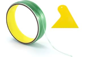 EASYKEENECOM 10M Knifeless Tape mit 1 Schaber, Messerloses Klebeband Kratzfrei für Vinylfolie Messerloses Schneideband, No-Cut Kratzerfrei Schneideband Folie Messerlos Schneiden für Car Wrapping Vinylfolie