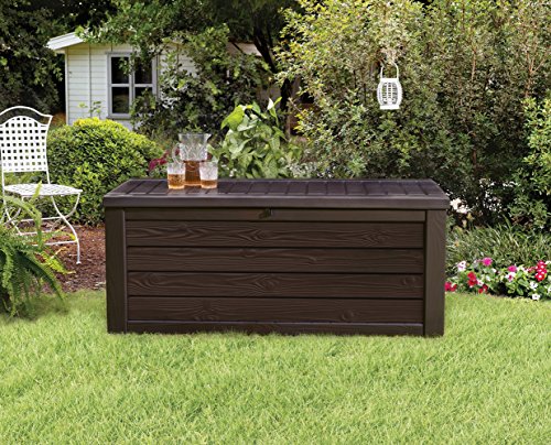 Keter Westwood Kunststoff Deck Container Box Outdoor Terrasse Garten Möbel 150 gal, braun - 3