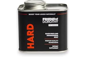 Friend of Dorothy - Hard Supplement for Men - Black Maca & Ashwagandha Root - Natural Performance Support - Enhances Energy, Vitality, Hormonal Balance - 120 Capsules Can - Vegetarian-Friendly Formula