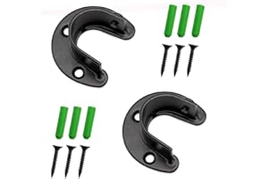 S-H ARTISAN-SH 2 Pcs Stainless Steel Closet Pole Sockets- 28 mm Adjustable U Shaped Flange Holde, Rail Rod End Bracket Support, Can be Used for Wardrobe Bracket/Curtain Rod/Clothes Rod (Black)