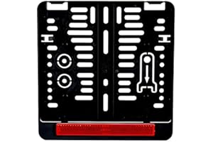 3D CARBON DESIGN 1x Kennzeichenhalter Nummernschildhalter Made in EU 220 x 200 mm 22 x 20 cm (für Motorrad Roller Quad) Für Kennzeichen im Format 220 x 200 mm 22 x 20 cm/Mit Rückstrahler Rot Reflektor mit Zulassung