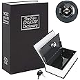 Rubik Book Safe with Key Lock, Home Dictionary Diversion Secret Book Metal Safe Lock Box, 18.5 x 11.5 x 5.5 cm - Black Small