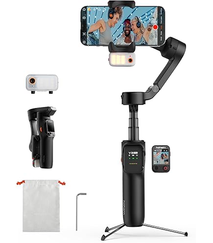 Stabilisateur Smartphone Atom Isos M1 - Gimbal 3 Axes Avec Tracking IA, Lumière Et Trépied, Pour Vidéos Stables
