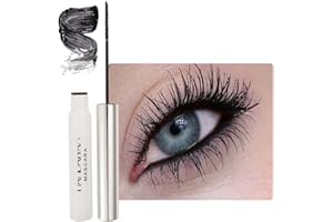 EONFAVE Ultra Fine Waterproof Mascara Wimperntusche Lange Wimpern,Wasserfest Feiner Pinsel Schwarz Wimpern,Long-lasting Mascara Cream Wimperntusche mit Silk Fiber,Nicht klumpender (01 Schwarz, Fine)