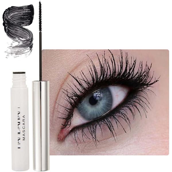 Schwarze Wasserfeste Mascara Für Dünne Wimpern | Mit Mini-Bürste Für Präzises Auftragen, Voluminös & Klumpenfrei