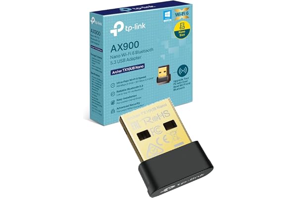 TP-Link Archer TX10UB Nano Clé USB Wi-FI 6 AX900 & Bluetooth 5.3, Double Bande 2,4/5 GHz, WPA3, Ultra-Compact, pour PC & Portable Windows 11/10