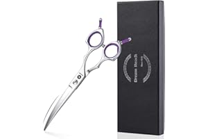 Dream Reach Tijeras de peluquería para Mascotas Tijeras curvadas de 6.5 Pulgadas para Tijeras de Gato y pequeñas Tijeras de Perro o Cualquier Corte de Recorte de Raza diseño para Peluquero Profesional