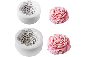 IOPHI 2 stampi per candele in silicone 3D fai da te in 2 misure (180 g/80 g), stampi per candele di qualità alimentare per cera di soia, cera d'api, aromaterapia, ottimo regalo fatto a mano