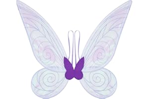 Aunaeyw Luminous Fairy Wings for Girls Children Adults Butterfly Fairy Wings Elf Angel Wings Halloween Costume for Sparkle Princess Party Favour