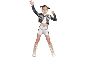 RWIOKS 𝐊𝐏𝐨𝐩 𝐃𝐞𝐦𝐨𝐧𝐬 𝐇𝐮𝐧𝐭𝐞𝐫𝐬 Cosplay Deguisement pour Filles Pop Singers Halloween Dress Up Stage Tenue Rumi Mira Zoey Huntrix Costume