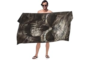 LXTOPN Telo mare con teschio, in microfibra, ad asciugatura rapida, 80 x 160 cm, serie teschio, picnic, yoga, spiaggia, in spugna, ad asciugatura rapida, per viaggi
