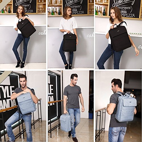 Acxeon 15,6 Zoll Universal Laptop Computer Business Tasche Rucksack Anzug Stoff mit Laptopfach /Akteneinteilung / Zubehörfächer Aktentasche für den Menschen (Schwarz) - 8