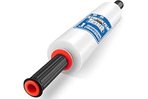 TAPEBEAR Shrink Wrap Packaging Cling Film with Handles 380mm x 305m, 20mu Heavy Duty Pallet Stretch Wrap Clear Wrapping Film Water & Moisture Proof for Moving Home, Furniture, Luggage and Parcel