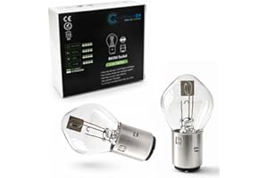 ‎LIGHTWORLD24 WELT DER LICHTER LIGHTWORLD24 BA20d S2 35/35W 12V Motorrad Halogenscheinwerfer Superhelle Fernlicht Abblendlicht Roller Moped Motoroller Scooter Bilux Lampe Glühbirnen 2er SET