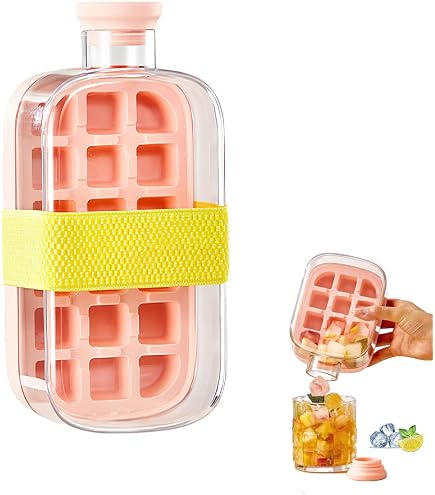 Bouteille 2 En 1 Avec Bac à Glaçons Intégré - 800ml, Paille, Couvercle - Pour Cocktails, Pique-nique - Vert - 2