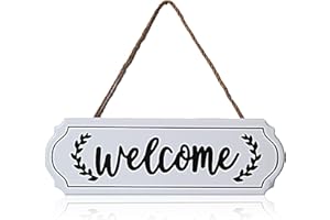 HEZHOU Wenvenuti a casa da Appendere Porta Welcome da Appendere Targa di Benvenuto Cartello Welcome Home da Appendere Segno di Benvenuto per Porta Ingresso Veranda di casa Ufficio o Negozio