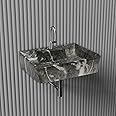 NEROBI Designer Ceramic Table Top Wash Basin For Bathroom | Wall Hung Washbasin | Wall Mounted Bathroom Sink | Wash Basin For Restaurant, Hotel (16 x 12 x 5 Inch)