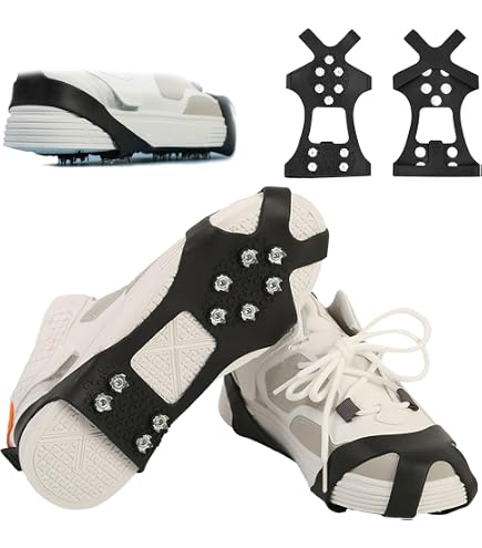 Crampons Antidérapants 10 Pointes Pour Neige & Glace – Taille M (35-40 EU), Griffes Robustes Pour Chaussures De Randonnée