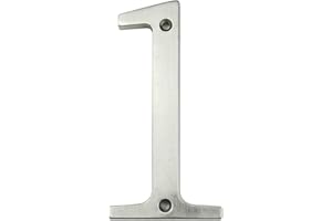 HASWARE House Number Sign 4 inch (10 cm) Modern Door Numbers Signage Plaque Street Home Address Numerals Zinc Alloy (1, Silver)