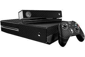 DOTBUY Xbox One Autocollant Console Decal Vinyl Skin Sticker + 2 Autocollant Manette + 1 Autocollant Kinect Set (Carbon Fiber Black)