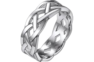 Richsteel Irish Celtic Knot Finger Rings for Women Men, Sturdy Stainless Steel Promise Couple Band Ring Jewellery, Come with Gift Box