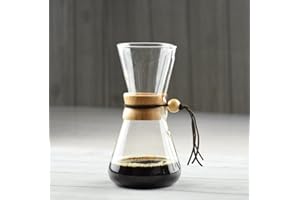 GAN YA Caffettiera per caffè in vetro resistente al calore 3 tazze contate, barista per caffè caldo Chemex Coffee Pot (Colore : 500 ml wooden handle)