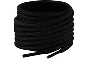 Dafannis Lacet de Botte, Lacets Ronds de Randonnée, de Travail, de Sport, de Trekking - Lacets Chaussures Indéchirables pour Chaussures D'extérieur, 2 Paires Lacet (Ø 4 mm)