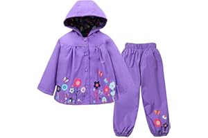 TURMIN Impermeabile Antipioggia Ragazze Ragazzi Giacca da Pioggia Giacche Sportive Tute Antipioggia Portatili per Bambino Bambina 0-5 Anni