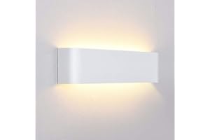 Lightess Kinkiet wewnętrzny LED 12W Ciepła biel 30 cm Lampa ścienna Aluminiowa oprawa ścienna Kinkiet Kuchnia do sypialni Salon Korytarz Schody Hotel Przedpokój Przedpokój Witryna