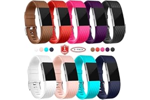 FunBand Cinturino Fitbit Charge 2, cinturino in silicone morbido cinturino di ricambio regolabile sport accessorio per smartwatch Fitbit Charge 2