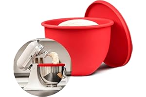 Toivize Inserto in Silicone per Ciotola Kitch-en Aid 5 Qt, Rivestimento Antiscivolo e Resistente al Calore per Impastatrice Planetaria, Ideale per Impasti, Creme e Pasticceria, Rosso