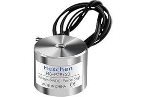 Heschen Electromagnet Magnet Solenoid, P25/20, OD 25mm, DC 24V, 5Kg/11 lb