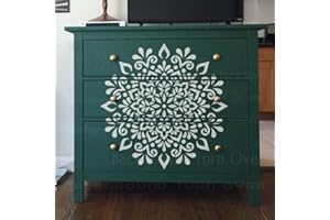 壁涂鸥 BACKGROUNDTURNOVER 70cm Mandala Round Flower Lotus Pochoirs Mandala Pochoir Pour La Décoration Peinture Grands Murs Grand Modèle Modèles De Modèles De Meubles Réutilisables Peinture Motifs De Carreaux Aux