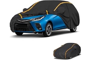 RONGESAEFS Bâche Voiture Étanche pour Toyota Yaris(1999-2024) Housse de Protection Voiture Exterieur,Résistant à la Neige par Tous Les Temps, Coupe-Vent,Durable, et résistante aux Rayures