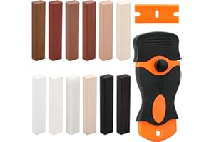NAKUTITA 12 pezzi Kit Riparazione Parquet, Cera laminata PVC vinile mobili parquet cera, laminato/parquet/piastrelle/vinile, riparazione di mobili, cera di quercia, riparazione di cera, per graffi, danni, foro