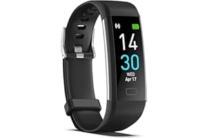 AKEDA Reloj Inteligente 0.96'' con Pantalla Táctil, Pulsera de Actividad con Podómetro, Monitor de Sueño y Ritmo Cardíaco, Diseño Ligero con Carga USB Directa y Resistencia al Agua – Android iOS