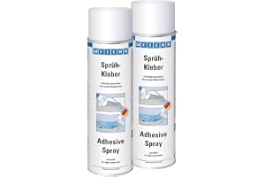 WEICON Spraylim, färglöst, 500 ml, set om 2 | Självhäftande spray, lim för sprayning, för papper, kartong, hårt skum, folier, skum, pussellim, stoppat lim