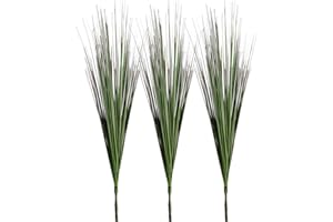 Aisamco 3 pacco piante artificiali cipolla erba verde finto arbusti finti piante fiori erba di grano foglie finte arbusti 64 cm alto per home office room decorazione giardinaggio giardinaggio