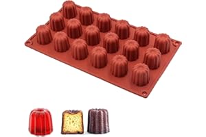 YXHZVON 18 Cavità stampi in silicone per cannelé，Mini stampi con scanalature in Silicone, Stampo per cannelés bordelais,per cioccolato, gelatina, budino, mousse