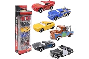 NTEVXZ Mini Racers Lightning Giocattolo Cars,6Pcs Cars Giocattoli Set,Macchinine con Particolari,Giocattolo per Bambini,Torta Decorazioni Cars Tema Compleanno Feste Set per Bambini Decorazioni Forniture