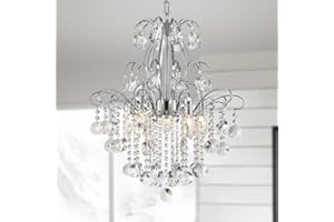 WUZUPS araña de cristal 5-luz colgante lámpara de techo moderna lámpara para dormitorio pasillo bar cocina baño, h 57 x w 50, base e14, cromo