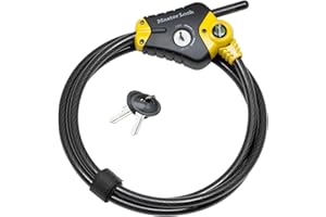 Master Lock mixte adulte Câble antivol ajustable (Longueur ajustable de 30 cm à 4,5 m) (Solution Brevetée Python), Noir, 4,5 m